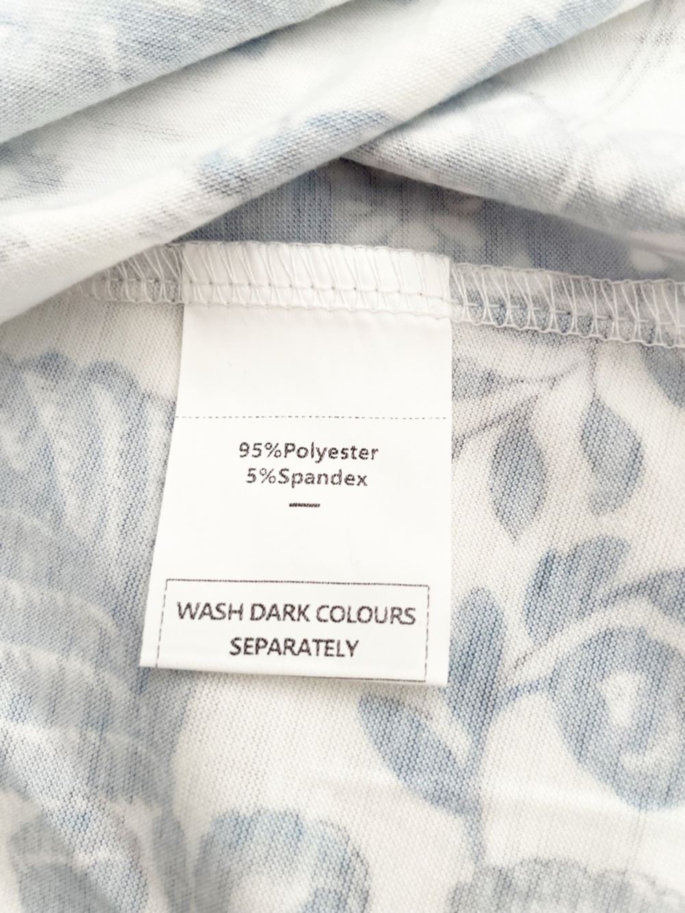 OFEEFAN Blue White Floral Scoop Neck Top XL - Picture 6 of 7